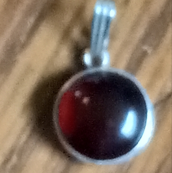 Sterling Silver Baltic Amber Cabochon Pendant - Picture 2 of 15